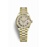 Replica Rolex Datejust 28 18 ct yellow gold 279178 Diamond-paved Dial Watch m279178-0031