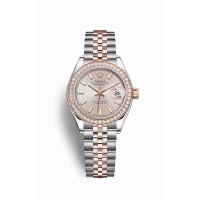 Replica Rolex Datejust 28 Everose Rolesor Oystersteel 18 ct Everose gold 279381RBR Sundust Dial Watch m279381rbr-0001