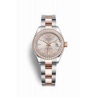 Replica Rolex Datejust 28 Everose Rolesor Oystersteel 18 ct Everose gold 279381RBR Sundust Dial Watch m279381rbr-0002