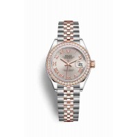 Replica Rolex Datejust 28 Everose Rolesor Oystersteel 18 ct Everose gold 279381RBR Sundust Dial Watch m279381rbr-0005