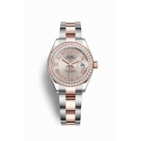 Replica Rolex Datejust 28 Everose Rolesor Oystersteel 18 ct Everose gold 279381RBR Sundust Dial Watch m279381rbr-0006