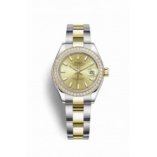 Replica Rolex Datejust 28 Yellow Rolesor Oystersteel 18 ct yellow gold 279383RBR Champagne-colour Dial Watch m279383rbr-0002