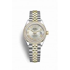 Replica Rolex Datejust 28 Yellow Rolesor Oystersteel 18 ct yellow gold 279383RBR Silver Dial Watch m279383rbr-0005