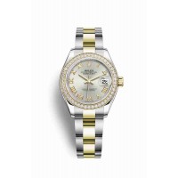 Replica Rolex Datejust 28 Yellow Rolesor Oystersteel 18 ct yellow gold 279383RBR Silver Dial Watch m279383rbr-0006