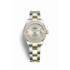 Replica Rolex Datejust 28 Yellow Rolesor Oystersteel 18 ct yellow gold 279383RBR Silver Dial Watch m279383rbr-0006