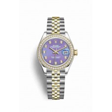 Replica Rolex Datejust 28 Yellow Rolesor Oystersteel 18 ct yellow gold 279383RBR Lavender set diamonds Dial Watch m279383rbr-0015