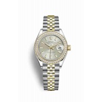 Replica Rolex Datejust 28 Yellow Rolesor Oystersteel 18 ct yellow gold 279383RBR Silver Dial Watch m279383rbr-0017