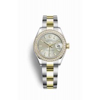 Replica Rolex Datejust 28 Yellow Rolesor Oystersteel 18 ct yellow gold 279383RBR Silver Dial Watch m279383rbr-0018