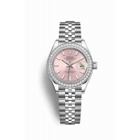 Replica Rolex Datejust 28 White Rolesor Oystersteel 18 ct white gold 279384RBR Pink Dial Watch m279384rbr-0001