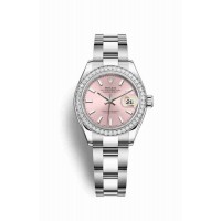 Replica Rolex Datejust 28 White Rolesor Oystersteel 18 ct white gold 279384RBR Pink Dial Watch m279384rbr-0002