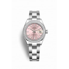 Replica Rolex Datejust 28 White Rolesor Oystersteel 18 ct white gold 279384RBR Pink Dial Watch m279384rbr-0002