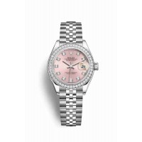 Replica Rolex Datejust 28 White Rolesor Oystersteel 18 ct white gold 279384RBR Pink set diamonds Dial Watch m279384rbr-0003