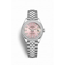 Replica Rolex Datejust 28 White Rolesor Oystersteel 18 ct white gold 279384RBR Pink set diamonds Dial Watch m279384rbr-0003