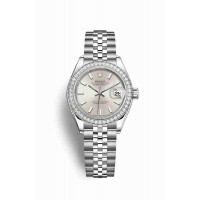 Replica Rolex Datejust 28 White Rolesor Oystersteel 18 ct white gold 279384RBR Silver Dial Watch m279384rbr-0007