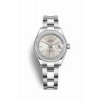 Replica Rolex Datejust 28 White Rolesor Oystersteel 18 ct white gold 279384RBR Silver Dial Watch m279384rbr-0008