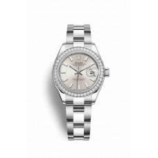 Replica Rolex Datejust 28 White Rolesor Oystersteel 18 ct white gold 279384RBR Silver Dial Watch m279384rbr-0008