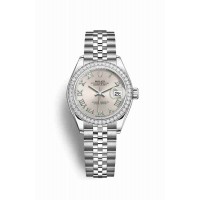 Replica Rolex Datejust 28 White Rolesor Oystersteel 18 ct white gold 279384RBR Silver Dial Watch m279384rbr-0009