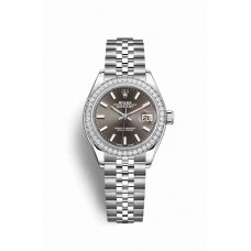 Replica Rolex Datejust 28 White Rolesor Oystersteel 18 ct white gold 279384RBR Dark grey Dial Watch m279384rbr-0013