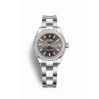 Replica Rolex Datejust 28 White Rolesor Oystersteel 18 ct white gold 279384RBR Dark grey Dial Watch m279384rbr-0014