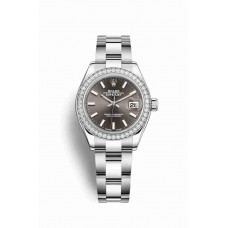 Replica Rolex Datejust 28 White Rolesor Oystersteel 18 ct white gold 279384RBR Dark grey Dial Watch m279384rbr-0014