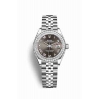 Replica Rolex Datejust 28 White Rolesor Oystersteel 18 ct white gold 279384RBR Dark grey Dial Watch m279384rbr-0015