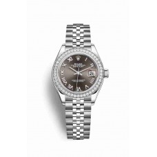 Replica Rolex Datejust 28 White Rolesor Oystersteel 18 ct white gold 279384RBR Dark grey Dial Watch m279384rbr-0015