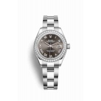 Replica Rolex Datejust 28 White Rolesor Oystersteel 18 ct white gold 279384RBR Dark grey Dial Watch m279384rbr-0016