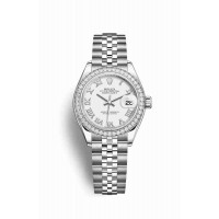 Replica Rolex Datejust 28 White Rolesor Oystersteel 18 ct white gold 279384RBR White Dial Watch m279384rbr-0019