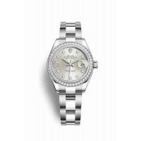 Replica Rolex Datejust 28 White Rolesor Oystersteel 18 ct white gold 279384RBR Silver set diamonds Dial Watch m279384rbr-0022