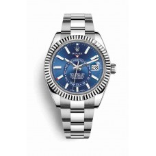 Replica Rolex Sky-Dweller White Rolesor Oystersteel 18 ct white gold 326934 Blue Dial Watch m326934-0003