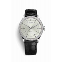 Replica Rolex Cellini Time 18 ct white gold 50609RBR Rhodium Dial Watch m50609rbr-0008