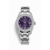 Replica Rolex Pearlmaster 34 18 ct white gold lugs set diamonds 81159 Purple set diamonds Dial Watch m81159-0046