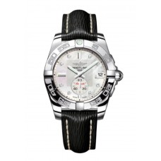 Breitling Galactic 36 Automatic Mother of Pearl Diamond Dial Black Leather Strap Women's Replica 