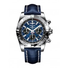 Breitling Chronomat 44 Stainless Steel/Blackeye Blue/Croco/Pin AB011012/C789/731P/A20BA.1 Replica 