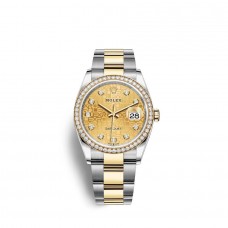Fake Rolex Datejust 36 Oystersteel 18 ct yellow gold M126283RBR-0020 Replica 