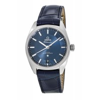 Omega Constellation Globemaster Blue Dial Leather Strap Men's Replica Watch 130.33.39.21.03.001