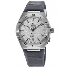 Omega Constellation Co-Axial Master Chronometer Grey Dial Grey Leather Strap Men's Replica Watch 131.13.39.20.06.001