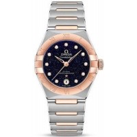 Omega Constellation Manhattan Chronometer 29mm Blue Dial Diamond Rose Gold and Stainless Steel Women's Replica Watch 131.20.29.20.53.002