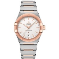 Omega Constellation Co-Axial Master Chronometer Silver Dial Rose Gold and Stainless Steel Men's Replica Watch 131.20.39.20.02.001