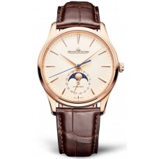 Jaeger LeCoultre Master Ultra Thin Beige Dial Leather Strap Men's Replica Watch 1362510