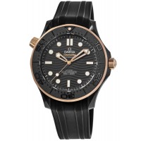 Omega Seamaster Diver 300 M Ceramic Case Rubber Strap Men's Replica Watch 210.62.44.20.01.001