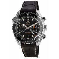 Omega Seamaster Planet Ocean 600M Chronograph 45.5mm Black Dial Leather Strap Men's Replica Watch 215.33.46.51.01.001