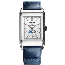 Jaeger LeCoultre Reverso Tribute Silver Dial Leather Strap Men's Replica Watch 3918420