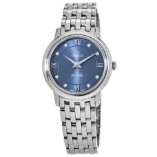 Omega De Ville Prestige Blue Diamond Dial Women's Replica Watch 424.10.27.60.53.001