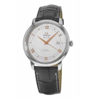 Omega De Ville Prestige Co-Axial 39.5mm Grey Leather Men's Replica Watch 424.13.40.20.02.005