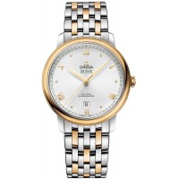 Omega De Ville Prestige Co-Axial 39.5mm Silver Dial Yellow Gold and Steel Men's Replica Watch 424.20.40.20.02.006