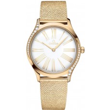 Omega De Ville Tresor White Dial Diamond Yellow Gold Women's Replica Watch 428.55.36.60.04.001