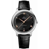 Omega De Ville Prestige Co-Axial Master Chronometer 40mm Black Dial Leather Strap Men's Replica Watch 434.13.40.20.01.001