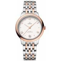 Omega De Ville Prestige Co-Axial Master Chronometer 34mm Silver Dial Rose Gold and Steel Women's Replica Watch 434.20.34.20.02.001