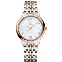 Omega De Ville Prestige Co-Axial Master Chronometer Small Seconds 41mm Mother of Pearl Dial Rose Gold and Steel Women's Replica Watch 434.20.34.20.05.001